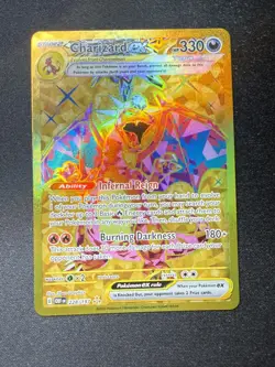 Charizard EX Tera Golden Card 228/197 2023 Fire Type Obsidian Flames - Image 2