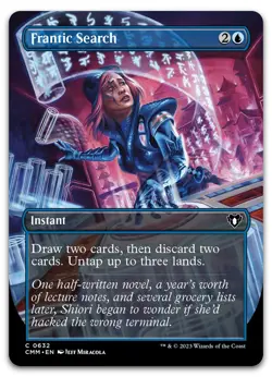 Frantic Search (Borderless) #632 (NM) Commander Masters CMM Magic MTG - Image 1