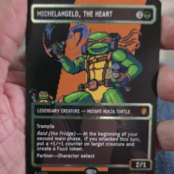 Michelangelo, the Heart MTG Pixiel Surge Foil Legendary Creature TMNT M0029 NMC. - Image 2