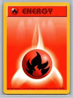 1999 Pokemon Base Set Shadowless Fire Energy #98 - Image 1