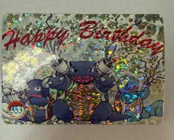 Happy Birthday #353 359 Vending Prism Holo Vintage Pokemon Blastoise Squirtle - Image 1