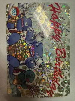 Happy Birthday #353 359 Vending Prism Holo Vintage Pokemon Blastoise Squirtle - Image 2
