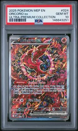 2025 POKEMON MEP EN-ME BLACK STAR PROMO #024 ORICORIO EX PSA 10 - Image 1