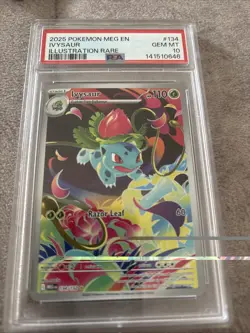 2025 POKEMON MEG EN-MEGA EVOLUTION ILLUSTRATION RARE #134 IVYSAUR PSA 10 - Image 1