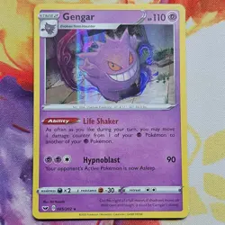 Gengar Holo Rare Sword & Shield Base Set 085/202 NM Pokemon TCG - Image 1