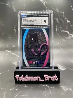 1999 MEWTWO MEIJI PROMO EMBOSSED CARD NINTENDO #150 CGC 9 MINT - Image 1
