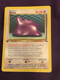 Pokemon - Fossil - Ditto 18/62 - 1st Edition - 1999 - Non~Holo - Rare Card - Image 1