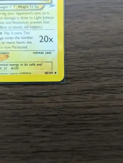 Pokemon TCG Light Jolteon Neo Destiny Card 48/105 Regular - Image 5