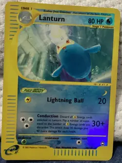 Lanturn Aquapolis Reverse Holo Rare Pokemon Card 020/147 HP 80 Lightning Ball - Image 1