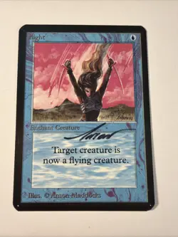 MTG SIGNED Flight Limited Edition Alpha #58 Anson Maddocks LP 1993 - Image 1