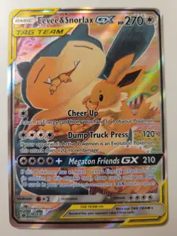 Eevee & Snorlax GX SM169 Pokemon SM Promo Tag Team NM - Image 1
