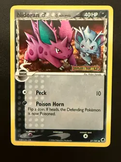 Pokemon TCG Nidoran M (Delta Species) EX Dragon Frontiers 57/101 Reverse Holo LP - Image 4