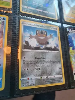Pokemon Galarian Meowth Reverse Holo 127/202 Sword And Shield - Image 1