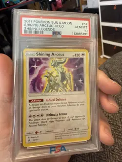 2017 POKEMON SUN & MOON SHINING LEGENDS #57 SHINING ARCEUS-HOLO PSA 10 - Image 1