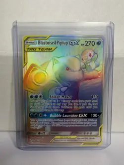 Blastoise & Piplup GX (Secret) 253/236 SM Cosmic Eclipse Pokemon TCG. Near Mint! - Image 1