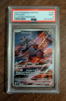 Groudon 199/182 Paradox Rift Holo Illustration Rare Pokemon TCG PSA 9 - Image 1