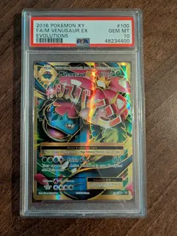 Mega Venusaur EX 100/108 Pokemon 2016 XY Evolutions Full Art PSA 10 Gem Mint - Image 1