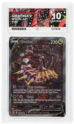 Giratina V 186/196 Lost Origin Alternate Art Pokemon ACE 10 - Perfect Subgrades - Image 3