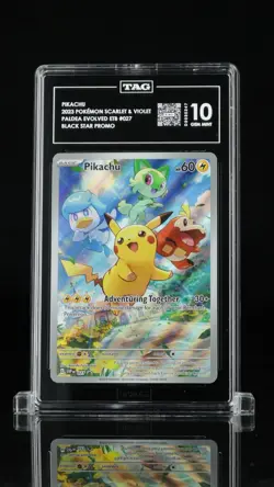 2023 Pikachu #027 Pokemon SV Promo Paldea Evolved TAG 10 Gem Mint - Full Art - Image 1