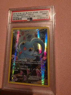 PSA 9 MANAPHY FULL ART HOLO XY113 2016 POKEMON XY BLACK STAR PROMO MYTHICAL COLL - Image 1