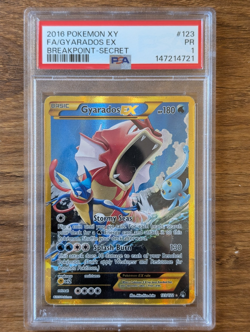 2016 Pokemon XY Breakpoint PSA 1 Gyarados EX #123 Holo Secret Rare Full Art FA - Image 1