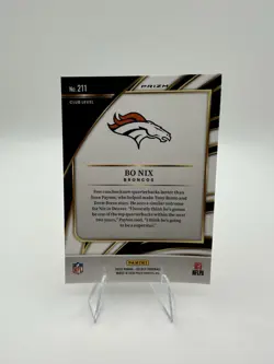 2025 Panini Select Football Bo Nix #211 Club Level- Green And Yellow Shock Prizm - Image 2