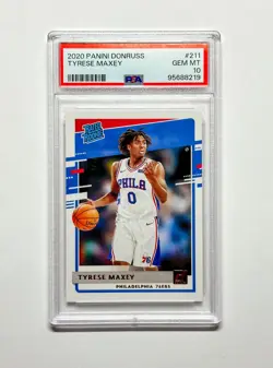 2020-21 Panini Donruss - Rated Rookies #211 Tyrese Maxey (RC) PSA 10 - Image 1