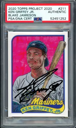 Ken Griffey Jr. Auto Topps Project 2020 Blake Jamieson Card 211 24 #1/1 PSA/DNA - Image 1