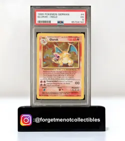 Rare 1999 Pokemon German Glurak Charizard Base Set Holo 4/102 PSA 5 - Image 1