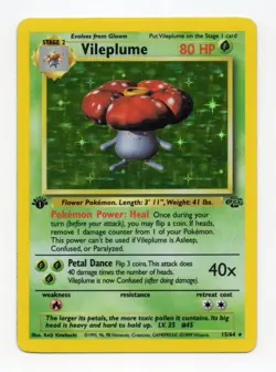 Pokemon TCG Vileplume Holo 1st Edition Jungle NM- - Image 1