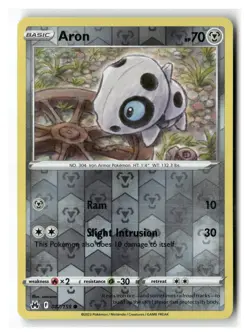 Aron 087/159 Common Crown Zenith Pokemon Reverse Holo Near Mint - Image 1