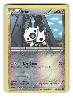 Aron 78/124 Common Dragons Exalted Pokemon Reverse Holo Lightly Played - Image 1