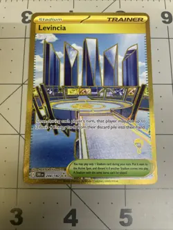 Pokemon Destined Rivals Levincia Holo Gold Full Art # 244/182 - Image 1