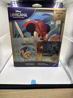 Disney Lorcana Fabled Collection Starter Set Tinker Bell Promo + 4 Packs Sealed - Image 1