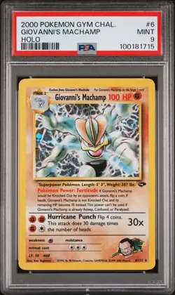 Giovanni's Machamp 6/132 PSA 9 Holo - Gym Challenge - Pokemon Card Game - Image 1