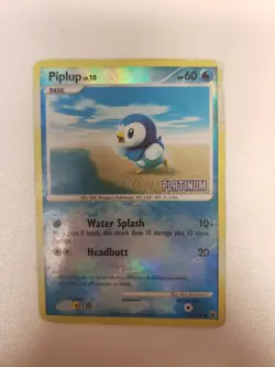 Pokemon Card Piplup Burger King Promos Platinum Stamped Reverse Holo 71/100 DMG - Image 1
