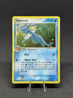 Pokemon TCG Vaporeon Holo Rare Card 6/17 Pop Series 3 - Image 1