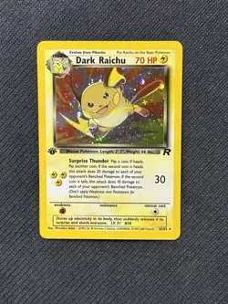 Dark Raichu 83/82 1st Edition Team Rocket Secret Rare Holo Pokemon Card - Image 1
