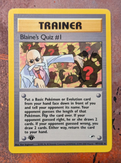 Pokemon Card - Blaine's Quiz #1 Gym Heroes 97/132 Rare 1st Edition - Image 2