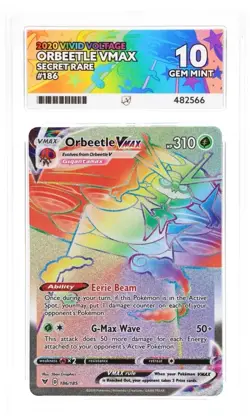 Pokemon TCG Orbeetle Vmax 186/185 SR Vivid Voltage Ace 10 - Image 1
