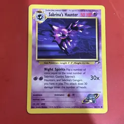 Pokemon TCG Sabrina’s Haunter 58/132 Non Holo Gym Heroes Set 2000 WOTC VTG NM/LP - Image 1