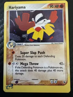 Pokemon Hariyama Ruby & Sapphire 8/109 Stage 1 90 HP Holo Rare Card 2003 - Image 1