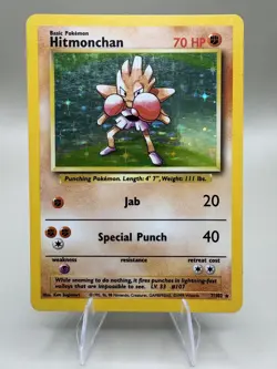 Hitmonchan 7/102 Base Set Holo LP – WOTC Vintage Pokemon Card – Authentic - Image 2