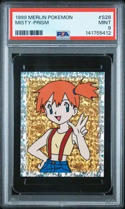 1999 MERLIN POKEMON #S28 MISTY-PRISM S28 PSA 9 - Image 1