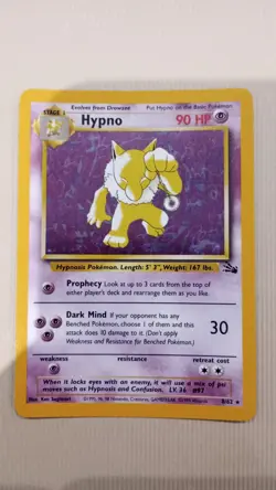 Pokemon TCG - Hypno Unlimited Holo Rare - Fossil WOTC 8/62 WOTC MP - Image 3