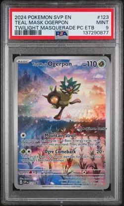 Teal Mask Ogerpon - 123 (Pokemon Center Exclusive) 123 Sv:Scarlet & Violet PSA 9 - Image 1