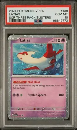 2024 POKEMON SVP EN-SV BLACK STAR PROMO #139 LATIAS PSA 10 - Image 1