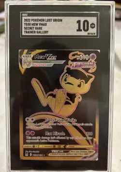 Pokemon Mew VMAX Secret Rare Holo 310 HP TG30 Lost Origin Trainer Gallery SGC 10 - Image 1