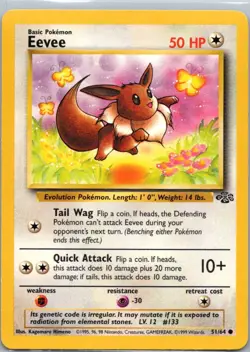 Pokemon TCG Eevee 51/64 Jungle NM - Image 1