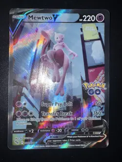 Mewtwo V Pokemon Go Alternate Full Art Holo Rare 072/078 Pokemon TCG Near Mint - Image 1